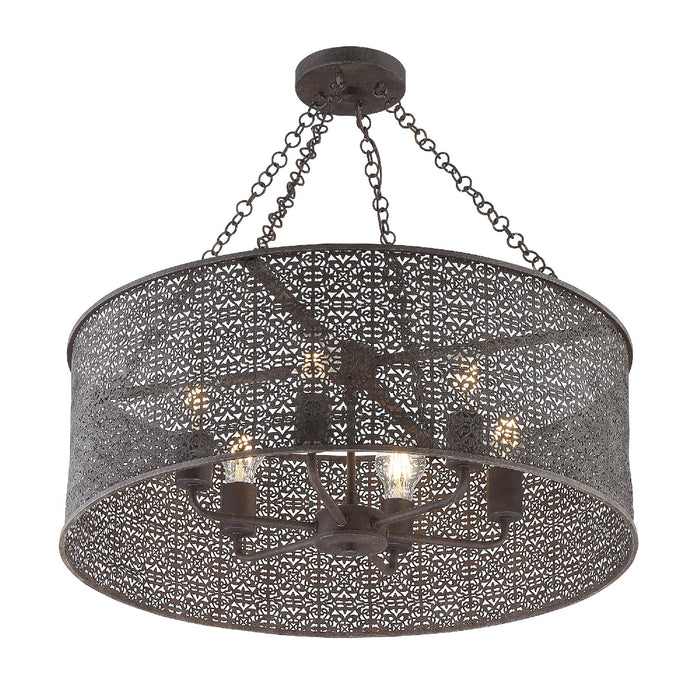 Crystorama JAS-A5016-FB Jasmine Six Light Chandelier Forged Bronze Main Image.jpg
