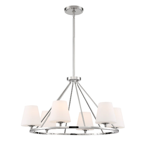 Crystorama KEE-A3006-PN Keenan Six Light Chandelier Polished Nickel Main Image.jpg