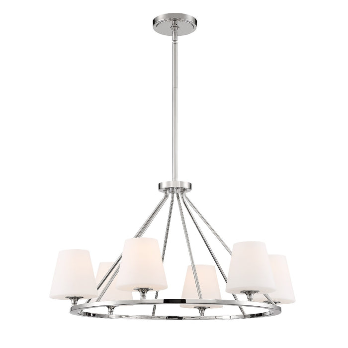 Crystorama KEE-A3006-PN Keenan Six Light Chandelier Polished Nickel Main Image.jpg