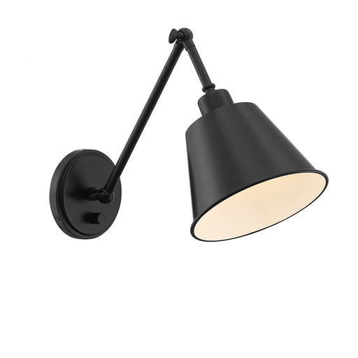 Crystorama MIT-A8020-MK Mitchell One Light Wall Sconce Matte Black Main Image.jpg