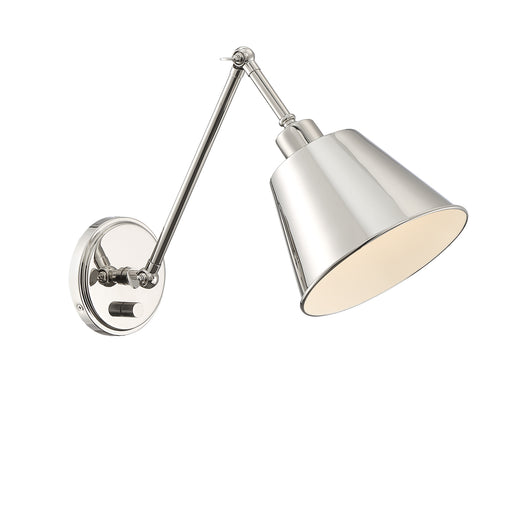 Crystorama MIT-A8020-PN Mitchell One Light Wall Sconce Polished Nickel Main Image.jpg