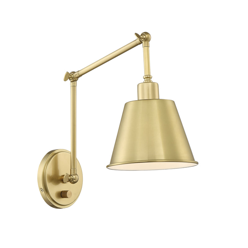 Crystorama MIT-A8021-AG Mitchell One Light Wall Sconce Aged Brass Main Image.jpg