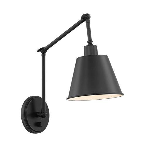 Crystorama MIT-A8021-MK Mitchell One Light Wall Sconce Matte Black Main Image.jpg