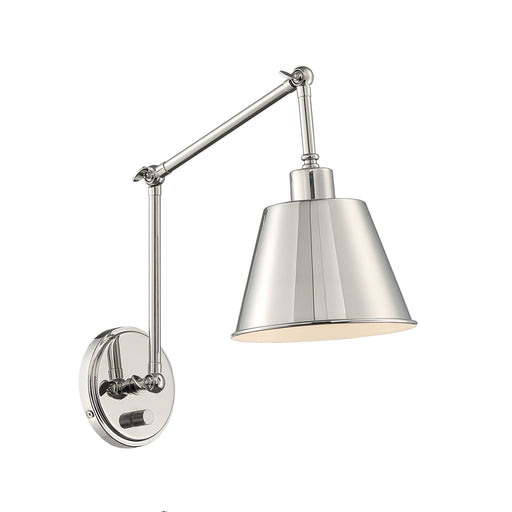 Crystorama MIT-A8021-PN Mitchell One Light Wall Sconce Polished Nickel Main Image.jpg