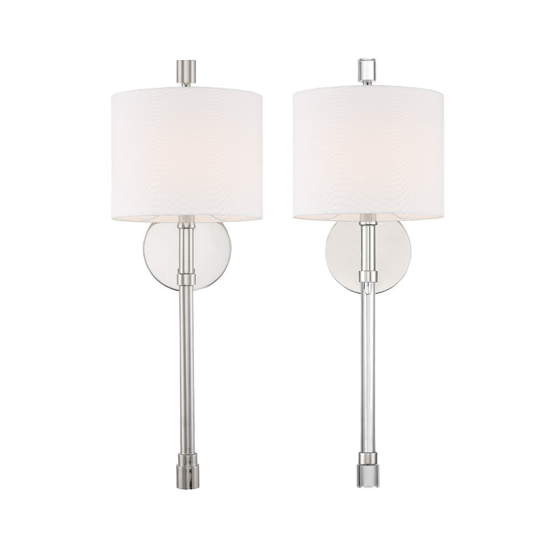Crystorama RAC-A3501-PN Rachel One Light Wall Sconce Polished Nickel Main Image.jpg