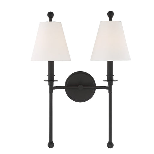 Crystorama RIV-383-BF Riverdale Two Light Wall Sconce Black Forged Main Image.jpg