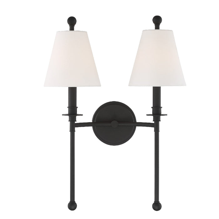 Crystorama RIV-383-BF Riverdale Two Light Wall Sconce Black Forged Main Image.jpg