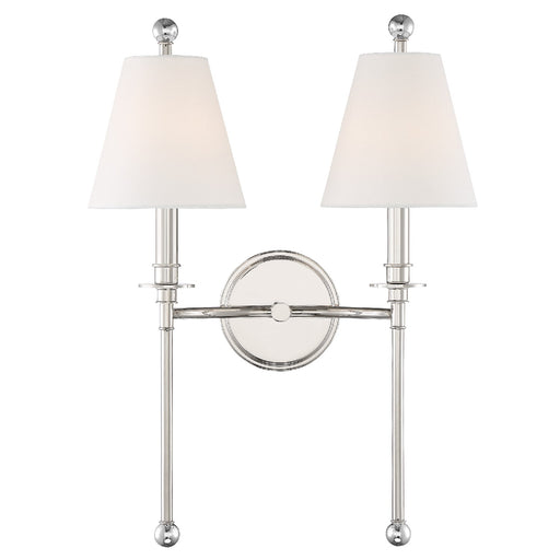 Crystorama RIV-383-PN Riverdale Two Light Wall Sconce Polished Nickel Main Image.jpg