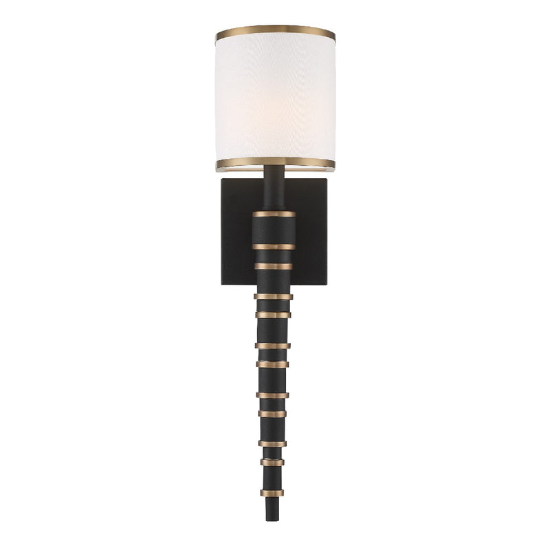 Crystorama SLO-A3601-VG-BF Sloane One Light Wall Sconce Vibrant Gold / Black Forged Main Image.jpg