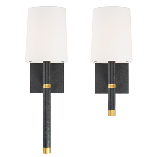 Crystorama WES-9901-BK-GA Weston One Light Wall Sconce Black / Antique Gold Main Image.jpg