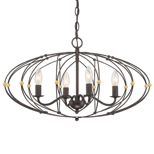 Crystorama ZUC-A9034-EB-GA Zucca Four Light Chandelier English Bronze / Antique Gold Main Image.jpg