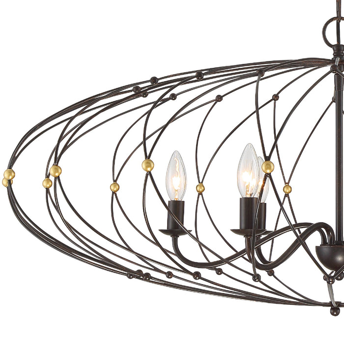 Crystorama ZUC-A9036-EB-GA Zucca Six Light Chandelier English Bronze / Antique Gold Alternate Image 2.jpg