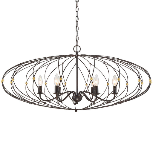 Crystorama ZUC-A9036-EB-GA Zucca Six Light Chandelier English Bronze / Antique Gold Main Image.jpg