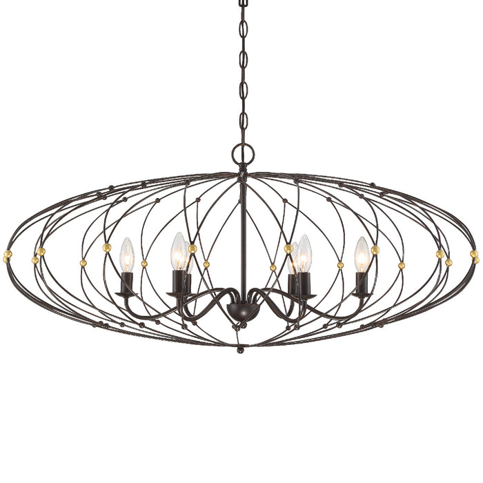 Crystorama ZUC-A9036-EB-GA Zucca Six Light Chandelier English Bronze / Antique Gold Main Image.jpg