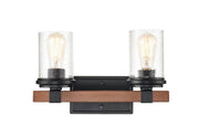 Millennium 3802-MB/WG Taos Two Light Vanity, Matte Black/Wood Grain Main Image.jpg