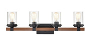 Millennium 3804-MB/WG Taos Four Light Vanity, Matte Black/Wood Grain Main Image.jpg