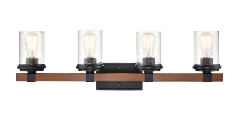Millennium 3804-MB/WG Taos Four Light Vanity, Matte Black/Wood Grain Main Image.jpg