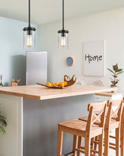 Millennium 3811-MB Taos One Light Mini Pendant, Matte Black/Wood Grain Alternate Image 2.jpg