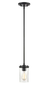 Millennium 3811-MB Taos One Light Mini Pendant, Matte Black/Wood Grain Main Image.jpg