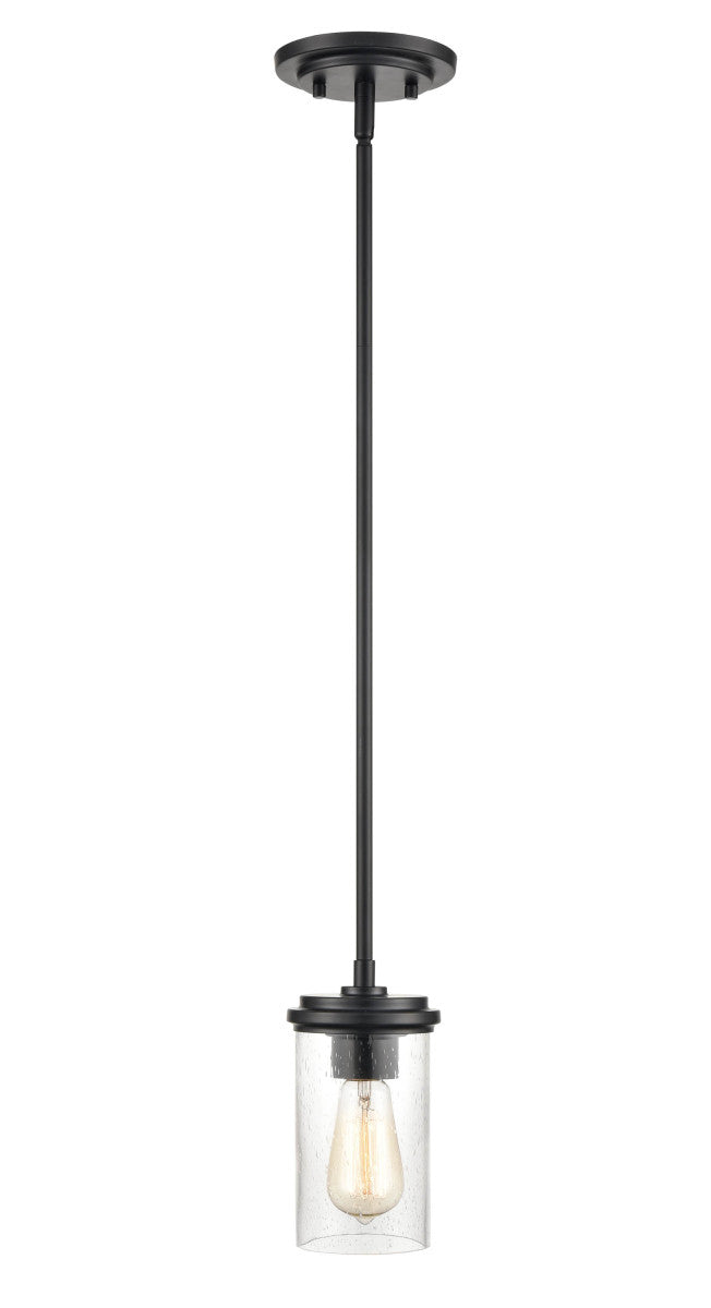 Millennium 3811-MB Taos One Light Mini Pendant, Matte Black/Wood Grain Main Image.jpg
