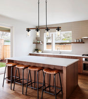 Millennium 3824-MB/WG Taos Four Light Island Pendant, Matte Black/Wood Grain Alternate Image.jpg