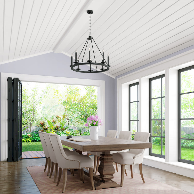 Millennium 46708-MB Florence Eight Light Chandelier, Matte Black Alternate Image 2.jpg