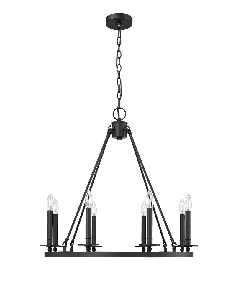 Millennium 46708-MB Florence Eight Light Chandelier, Matte Black Main Image.jpg