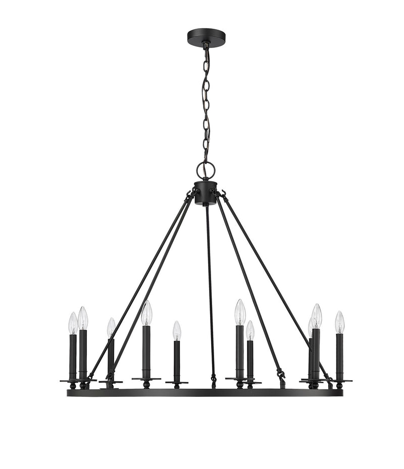 Millennium 46710-MB Florence Ten Light Chandelier, Matte Black Main Image.jpg