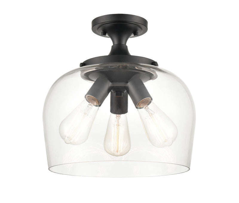 Millennium 9713-MB Ashford Three Light Semi-Flush Mount, Matte Black Main Image.jpg