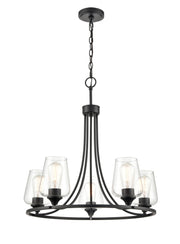 Millennium 9725-MB Ashford Five Light Chandelier, Matte Black Main Image.jpg