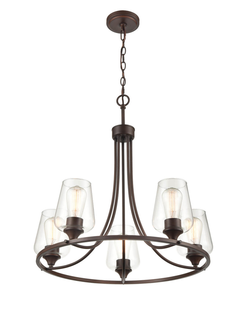 Millennium 9725-RBZ Ashford Five Light Chandelier, Rubbed Bronze Main Image.jpg