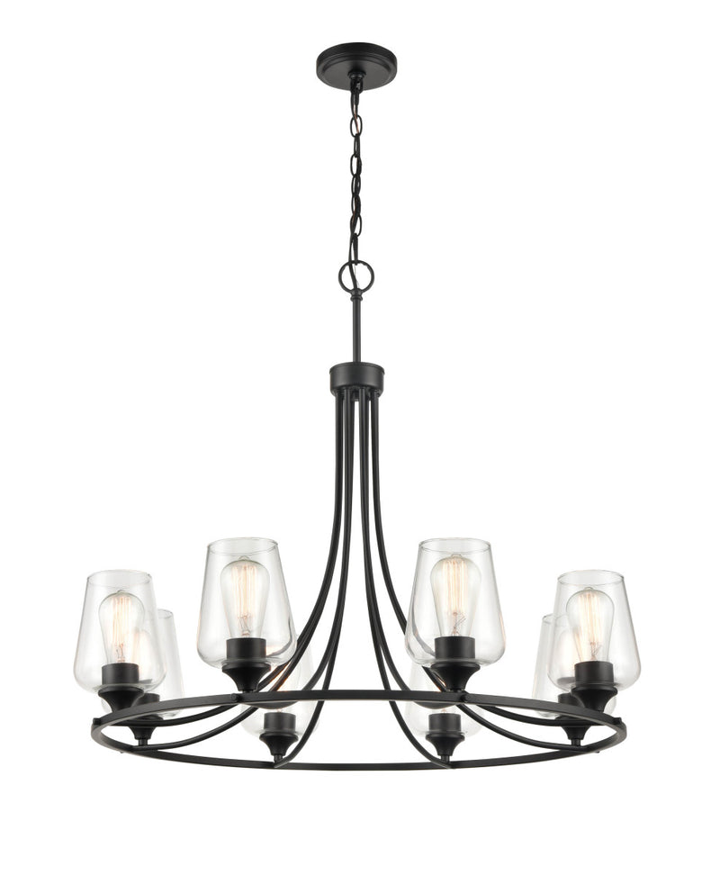 Millennium 9728-MB Ashford Eight Light Chandelier, Matte Black Main Image.jpg