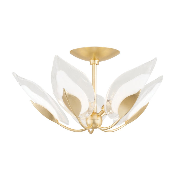 Hudson Valley 4805-GL Blossom Five Light Semi Flush Mount, Gold Leaf Main Image.jpg