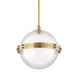 Hudson Valley 6518-AGB Northport One Light Pendant, Aged Brass Main Image.jpg