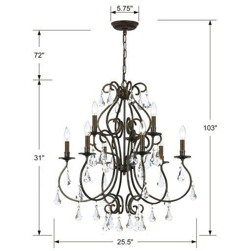 Crystorama 5019-EB-CL-S Ashton Nine Light Chandelier English Bronze Alternate Image.jpg