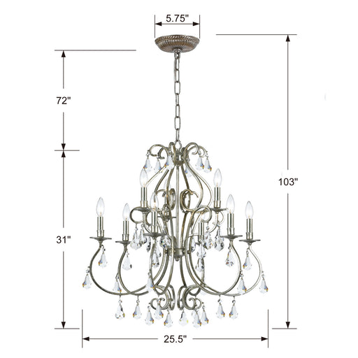 Crystorama 5019-OS-CL-S Ashton Nine Light Chandelier Olde Silver Alternate Image.jpg