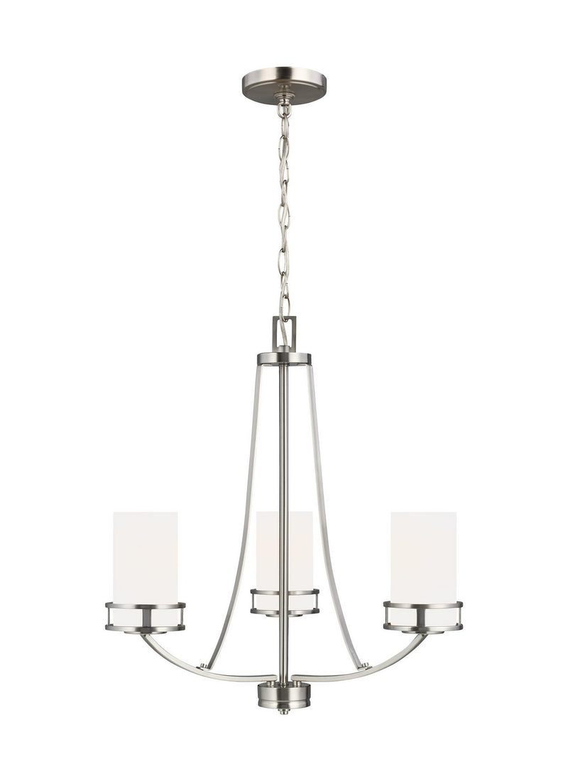 Generation Lighting 3121603EN3-962 Robie Three Light Chandelier, Brushed Nickel Main Image.jpg