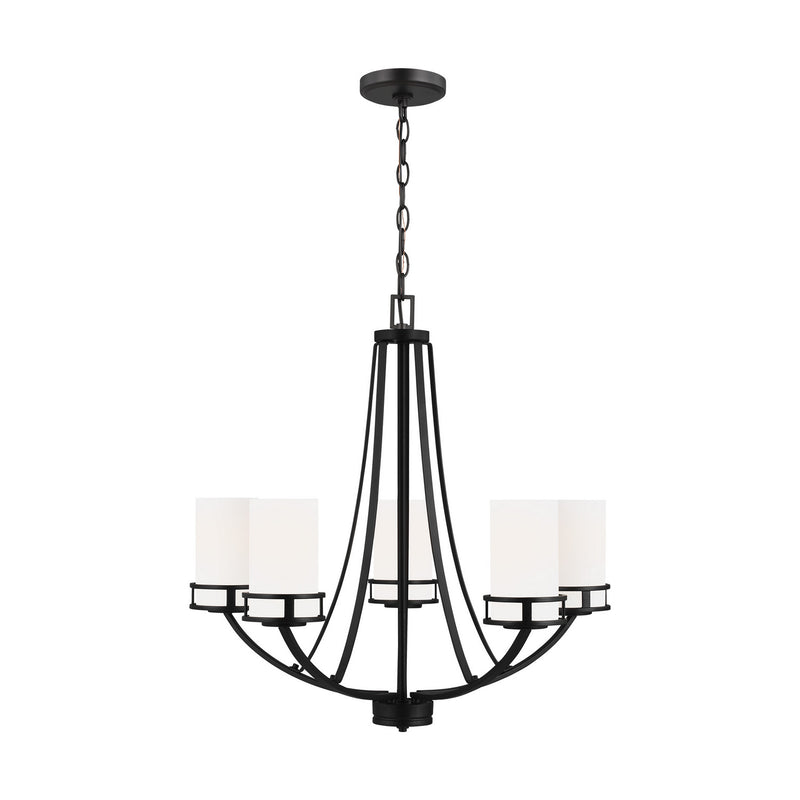 Generation Lighting 3121605-112 Robie Five Light Chandelier, Midnight Black Main Image.jpg