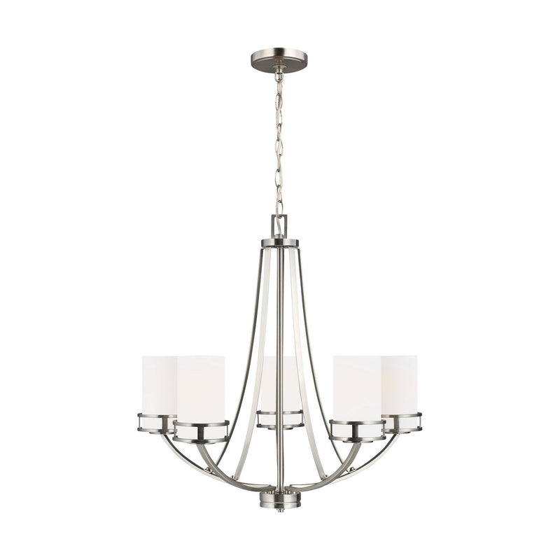 Generation Lighting 3121605-962 Robie Five Light Chandelier, Brushed Nickel Main Image.jpg