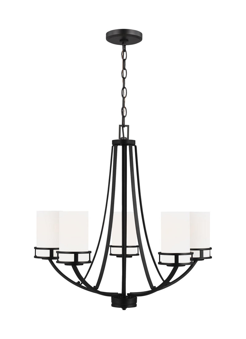 Generation Lighting 3121605EN3-112 Robie Five Light Chandelier, Midnight Black Main Image.jpg