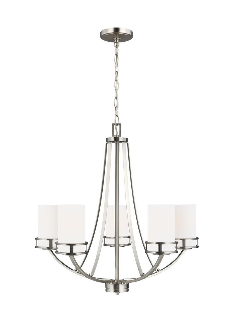 Generation Lighting 3121605EN3-962 Robie Five Light Chandelier, Brushed Nickel Main Image.jpg