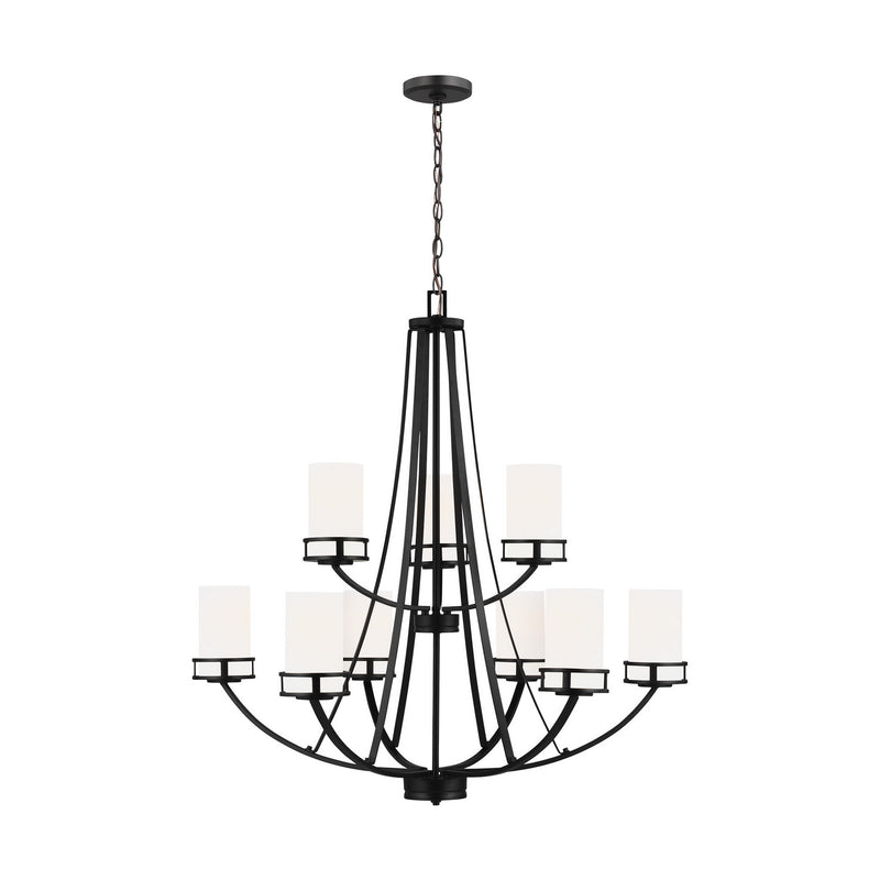 Generation Lighting 3121609-112 Robie Nine Light Chandelier, Midnight Black Main Image.jpg