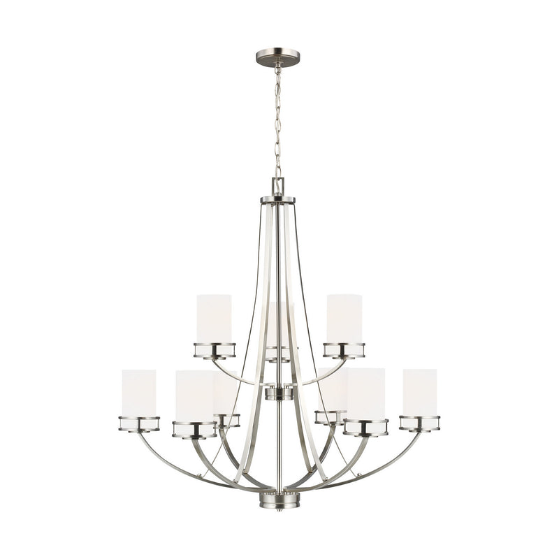 Generation Lighting 3121609-962 Robie Nine Light Chandelier, Brushed Nickel Main Image.jpg
