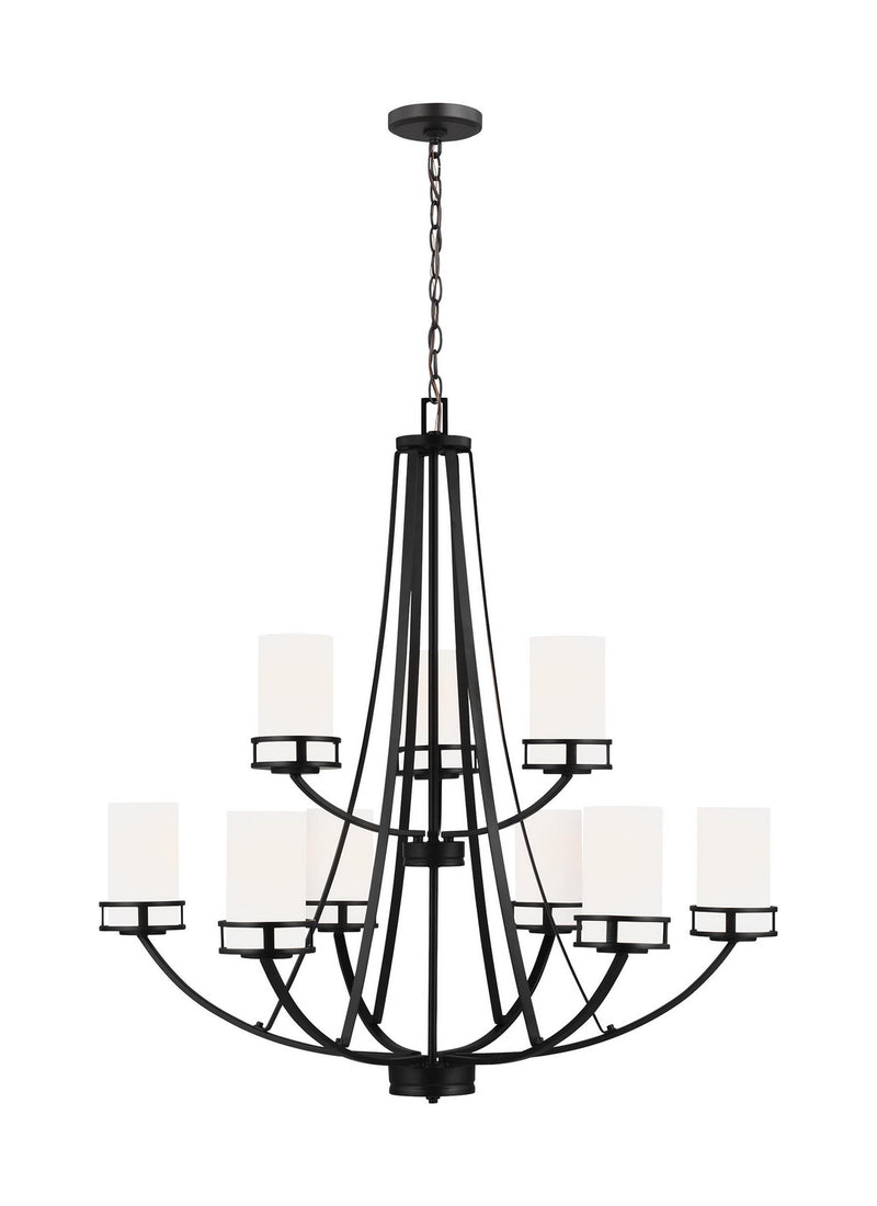 Generation Lighting 3121609EN3-112 Robie Nine Light Chandelier, Midnight Black Main Image.jpg