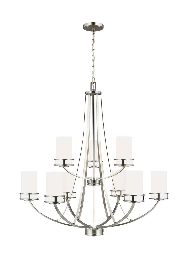 Generation Lighting 3121609EN3-962 Robie Nine Light Chandelier, Brushed Nickel Main Image.jpg