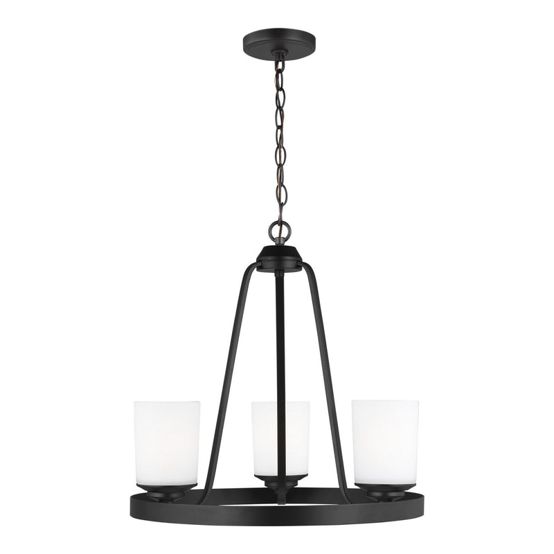 Generation Lighting 3130703-112 Kemal Three Light Chandelier, Midnight Black Main Image.jpg