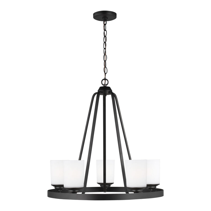 Generation Lighting 3130705-112 Kemal Five Light Chandelier, Midnight Black Main Image.jpg