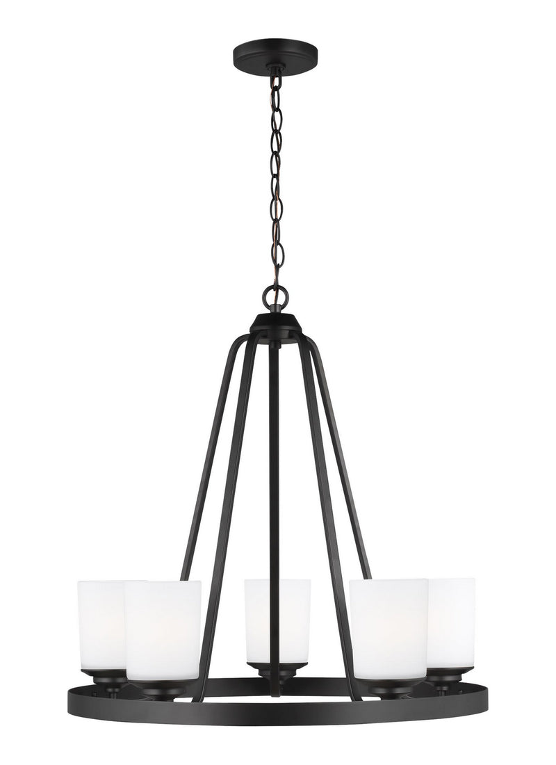 Generation Lighting 3130705EN3-112 Kemal Five Light Chandelier, Midnight Black Main Image.jpg