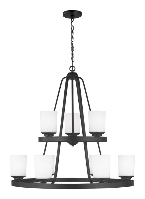 Generation Lighting 3130709EN3-112 Kemal Nine Light Chandelier, Midnight Black Main Image.jpg