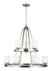 Generation Lighting 3130709EN3-962 Kemal Nine Light Chandelier, Brushed Nickel Main Image.jpg